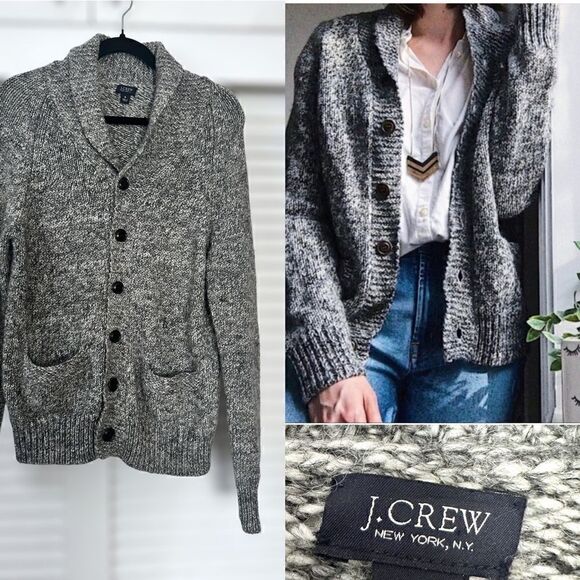 J. Crew | Donegal Wool Alpaca Shawl Cardigan Button Down Grandpa Sweater Size S - Picture 1 of 16